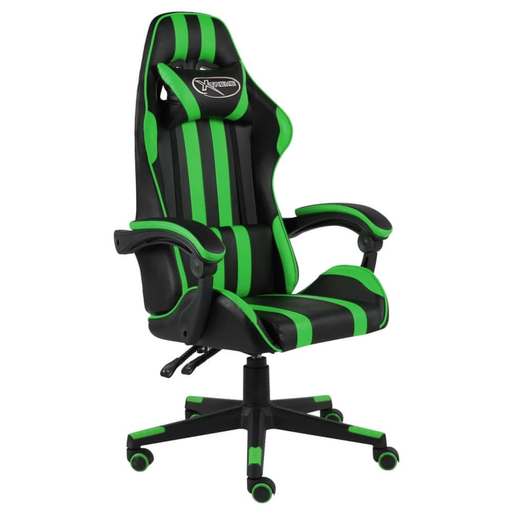 Vidaxl Herná stolička čierna a zelená umelá koža